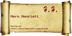 Hers Henriett névjegykártya